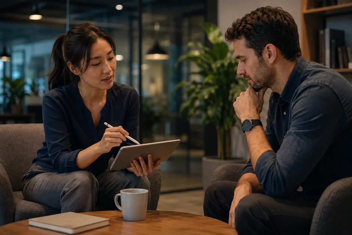 A one-on-one strategy session
